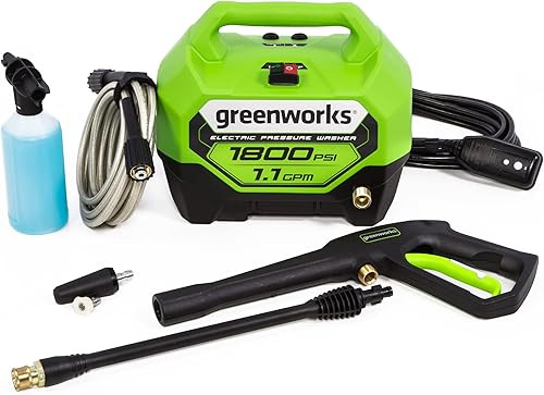 Greenworks Lavadora a presión eléctrica de 1800 PSI (1.1 GPM) con certificación PWMA