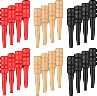 Mudder 24 Pieces Wood Cribbage Board Pegs Wooden Cribbage Pegs Bulk Fit 1/8 Holes with Storage Pouch for Traditional Game, 3 Colors