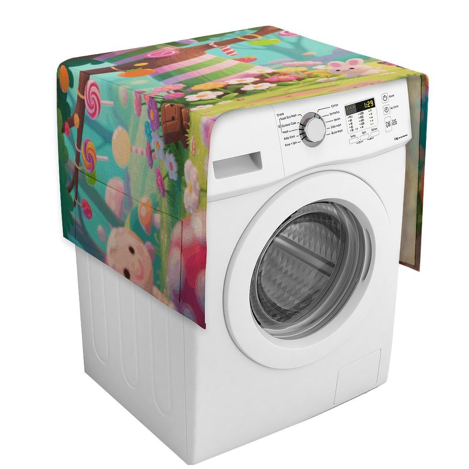 Vstadank Style Candy Dust Cover Dustproof Washer And Dryer Covers For The Top Fridge Dust Cover Multi-Purpose Decorative Kitchen Appliance Covers For Home Machine Protector