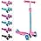 BELEEV Scooters for Kids 3 Wheel Kick Scooter for Toddlers Girls Boys, 4 Adjustable Height, Lean to Steer, Light up Wheels, Extra-Wide Deck, Easy to Assemble for Children Ages 3-12 (Blue Pink)