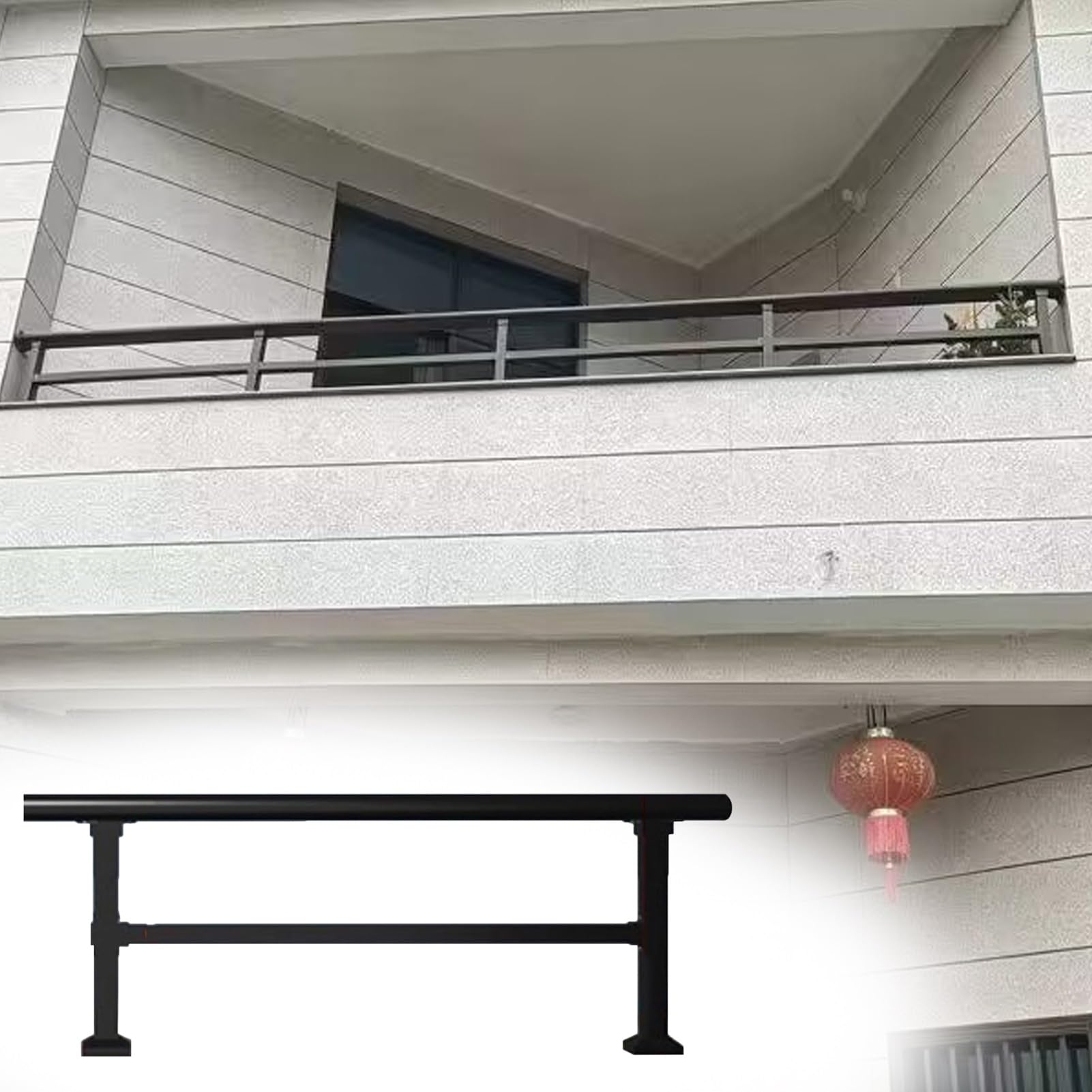 Toppers for Privacy Extender Poles Fence Black, Outdoor Fence Barrier Extension Kits for Apartment, Anti Climb Balcony Railing Guard Pickets(90x35cm/35x14in)