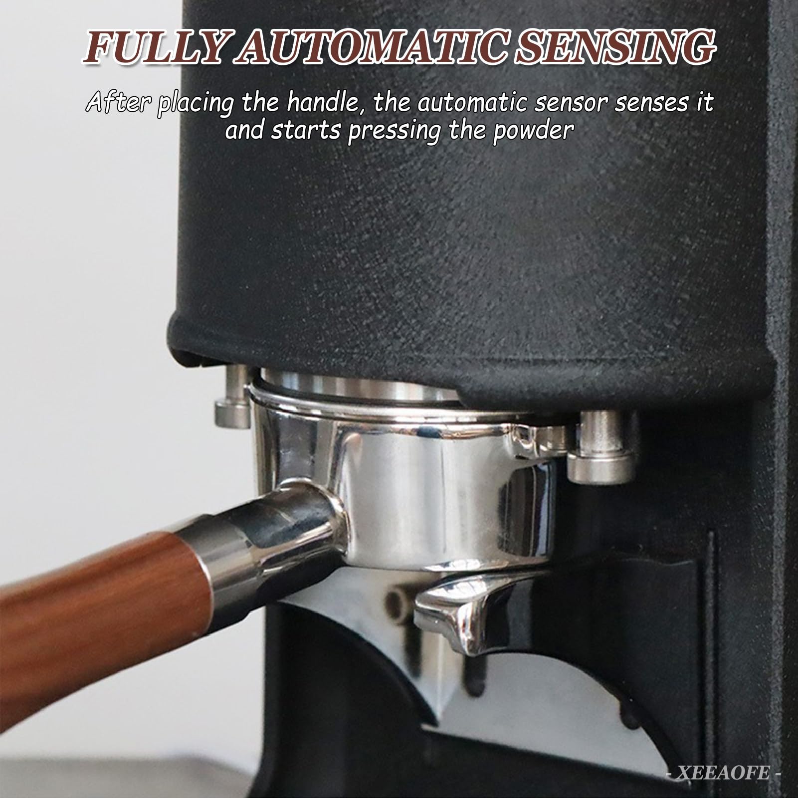 Ubijak do Kawy 58mm, Automatyczna Elektryczna Prasa na Proszek Ziarnisty do Expresso, Ciśnienie 5-30KG, 1 do 3 Regulowanych Czasów Ubijania Black