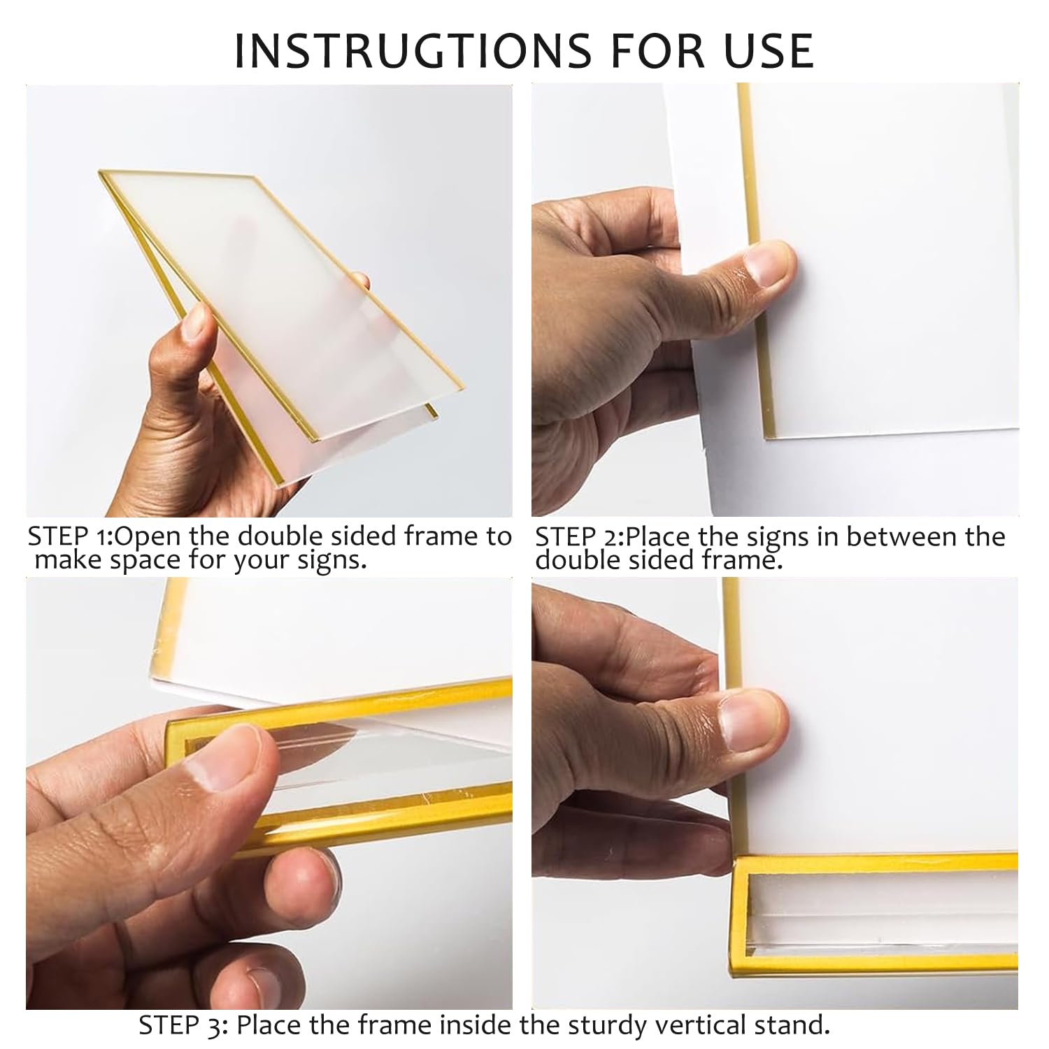 Cornici Acrilico Doppia Faccia A5 - Portanumeri Tavolo Elegante Con Design Moderno