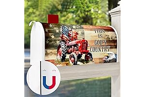Premium Mailbox Post Covers - Patriotic American Eagle Tractor Flag