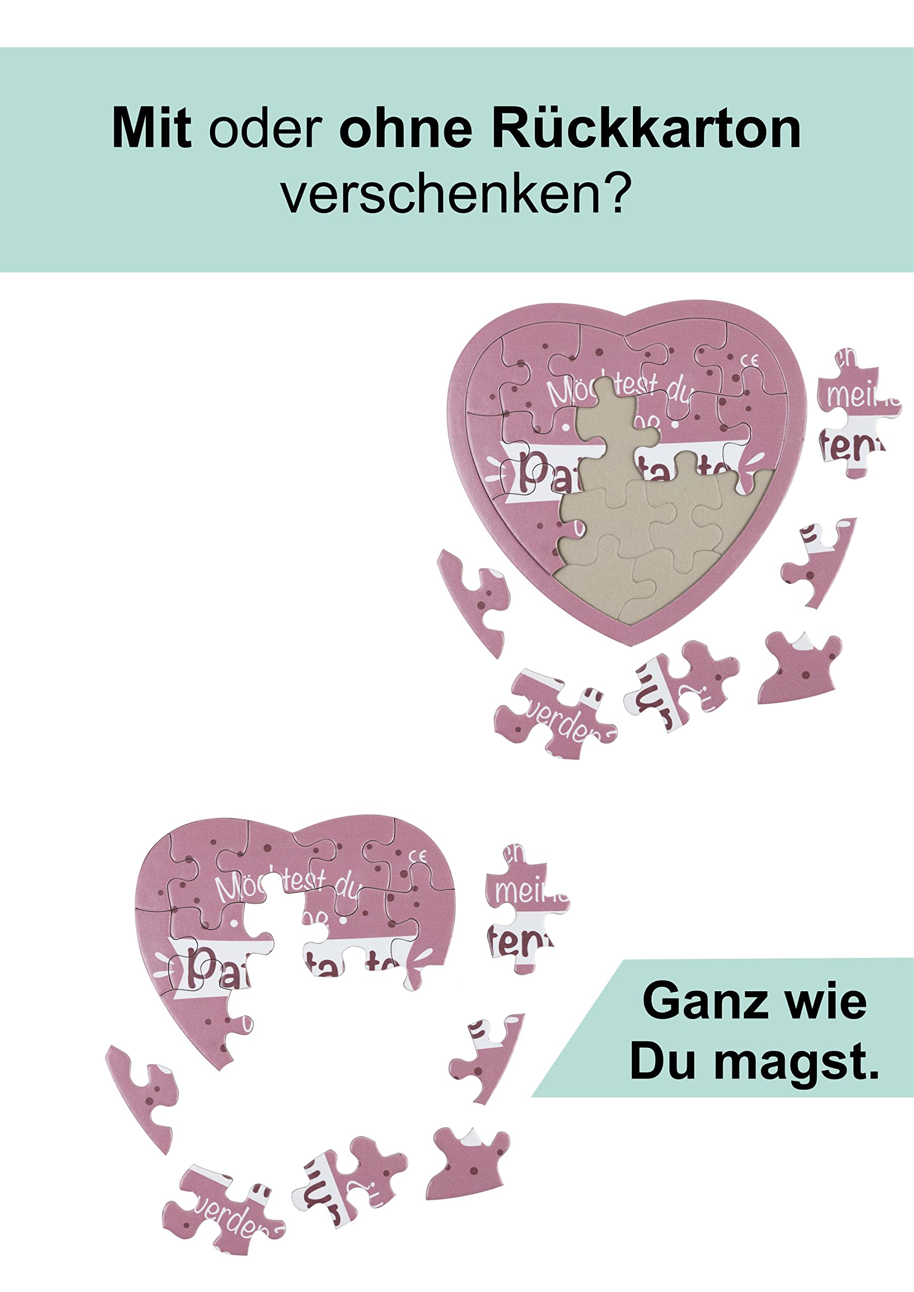 Puzzle-Geschenk „Möchtest Du Meine Patentante Werden?“ – 75 Teile, Herzform