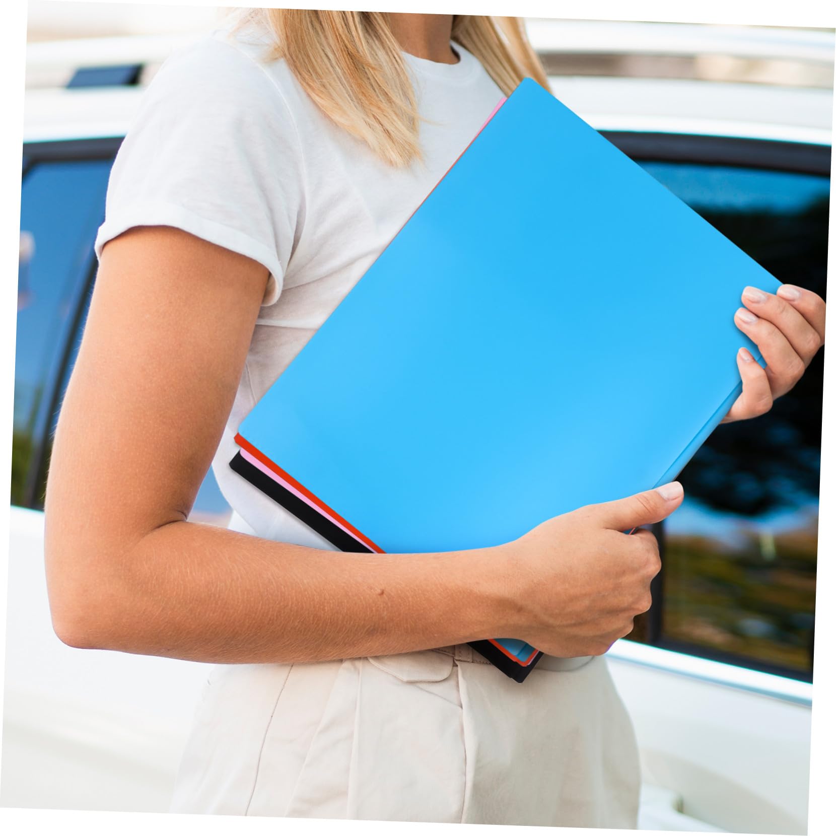 9 Stück Teiliges Kunststoff ordner mit Zwei Taschen Farbige Dokumentenmappe für Büro und Schule Robuster Plastik organizer zur Flexiblen Ablage und Übersichtlichen