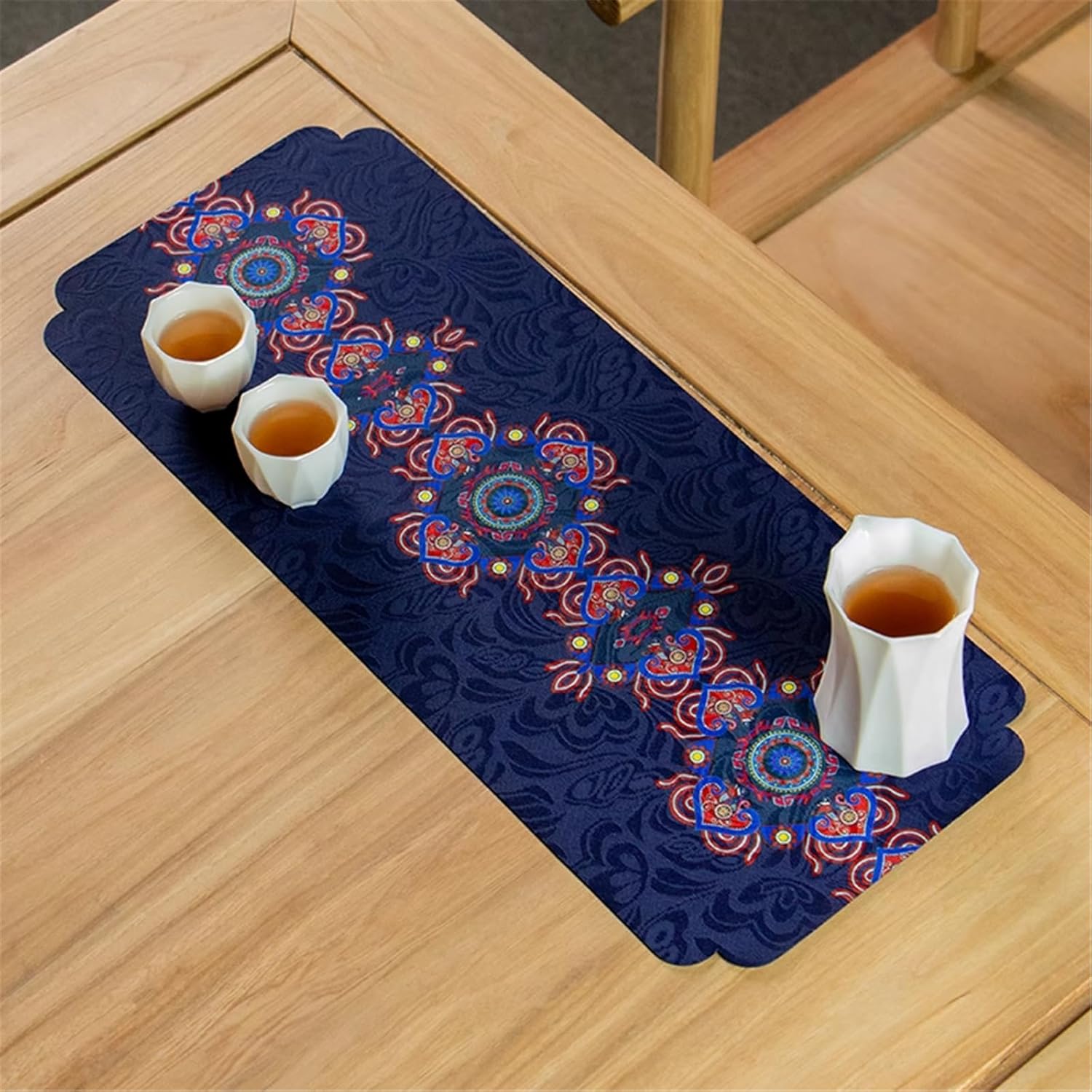 Tea Tablecloth for Festive Tea Flag Table Mat Ceremony Set, Chinese Style, Anti-slip-style7-20x48cm