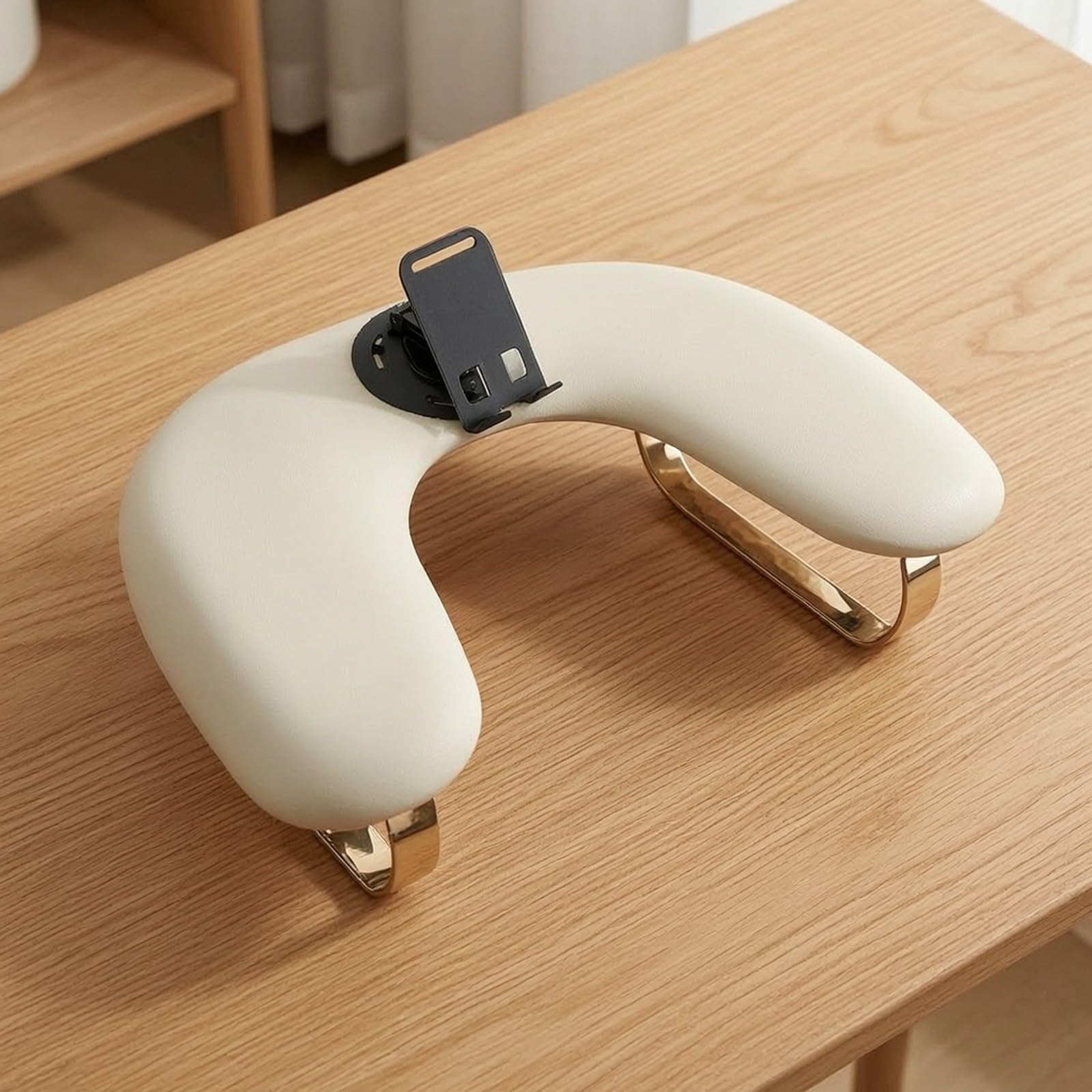 Repose-Bras Support Téléphone | Conception Ergonomique En U, Repose-Main Manucure Support Téléphone, Facile à Ntoyer, U-1590 Pied Métal