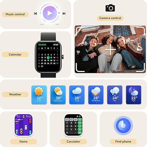 Miniatura 7 de Reloj inteligente para mujeres y hombres, reloj inteligente para iPhone y Android Bluetooth (respuestallamada) Alexa integrado, rastreador de