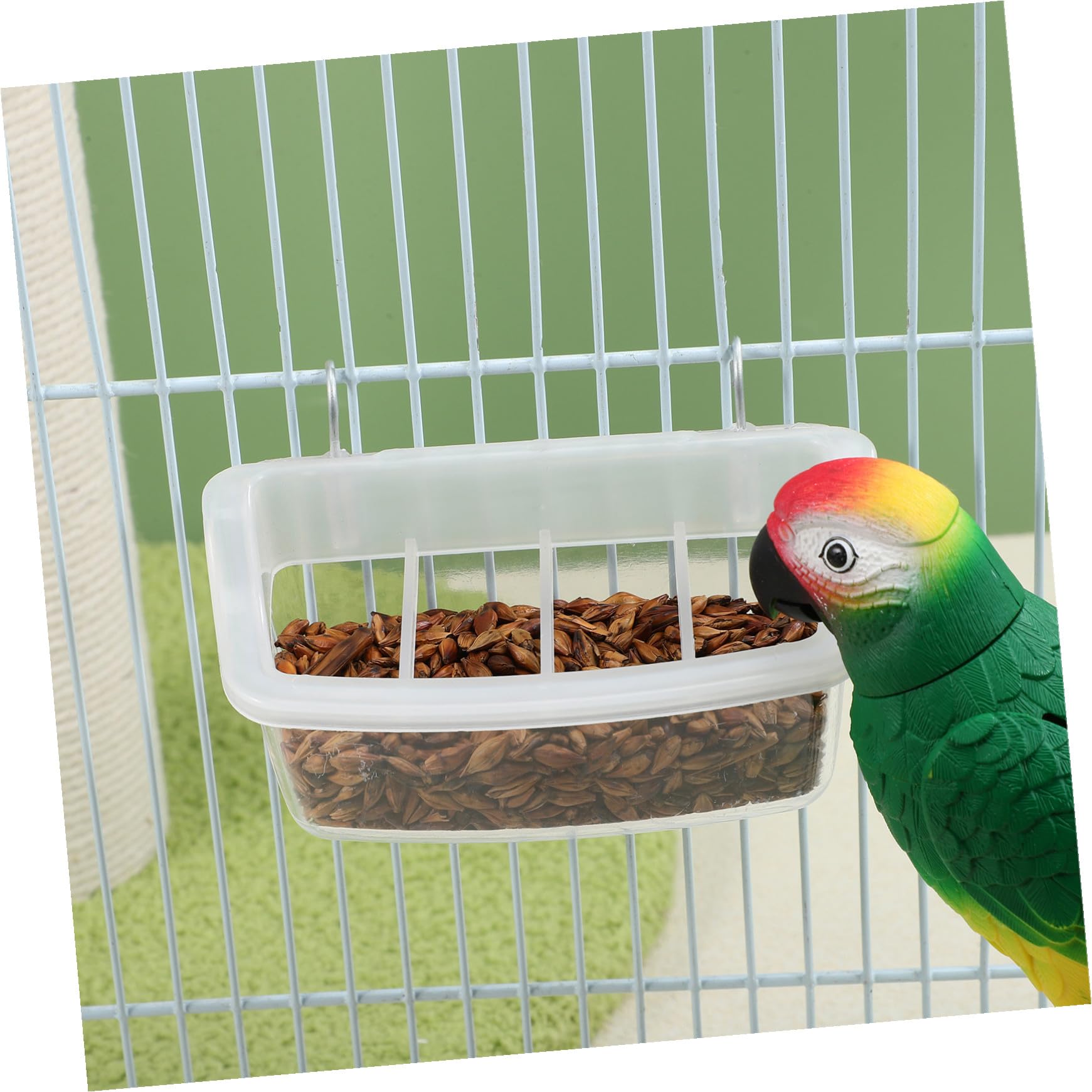 Gatuida 10 Piezas Comedero para Pájaros de Plástico Antimanchas Plato para Comederos para Jaulas de Loros Alimenta Pájaros Su Jaula Colgante