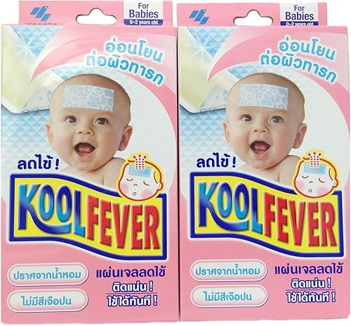 Kobayashi Kool fever - Parche de enfriamiento para hojas de gel para bebés de 0 a 2 años (2 cajas)
