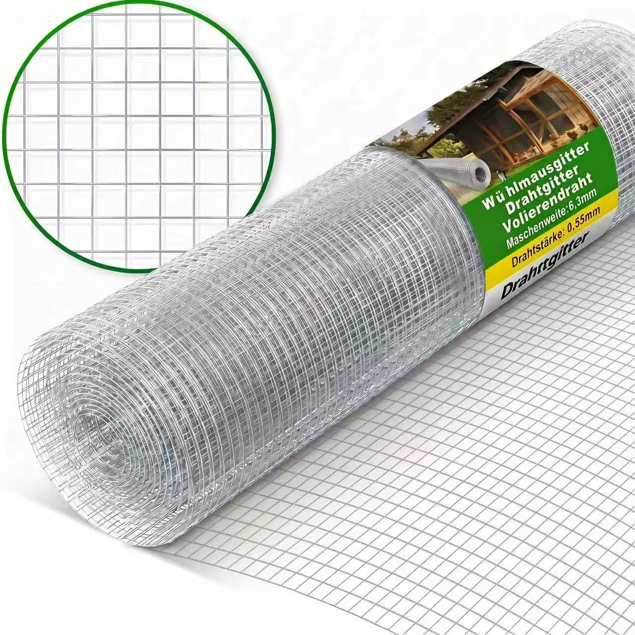 MINEHAJIME Wühlmausgitter 1x10m für Hochbeet - 6,3mm Maschendraht Drahtgitter gegen Wühlmäuse, Hasendraht Kaninchendraht verzinkt, Nagetierschutz für Hochbeet Garten Kaninchenstall Hühnerstall