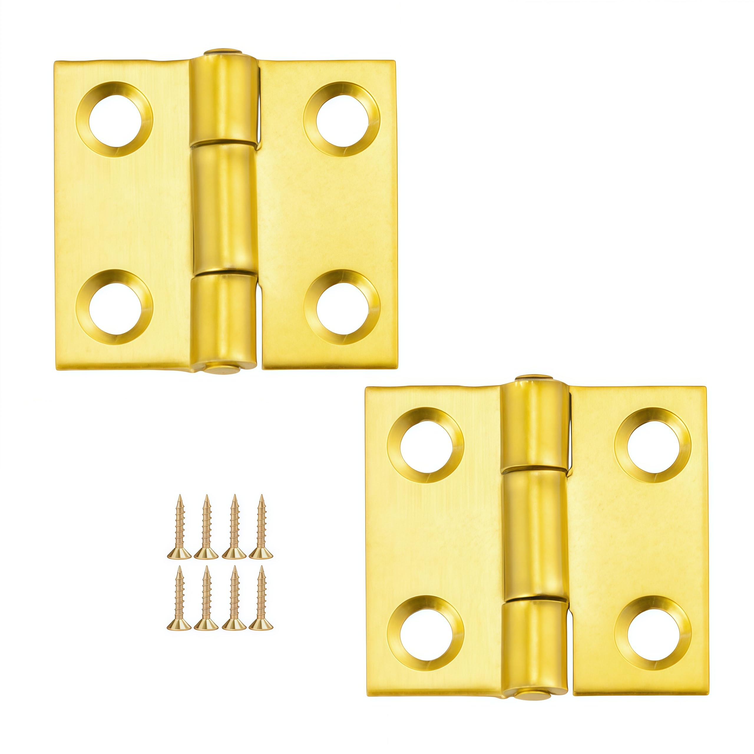 Vbnexyr Regular Hinge 2 Pack Of Gold Stainless Steel Folding Hinges For Cabinets And Wardrobes 25 * 27 * 1.2Mm