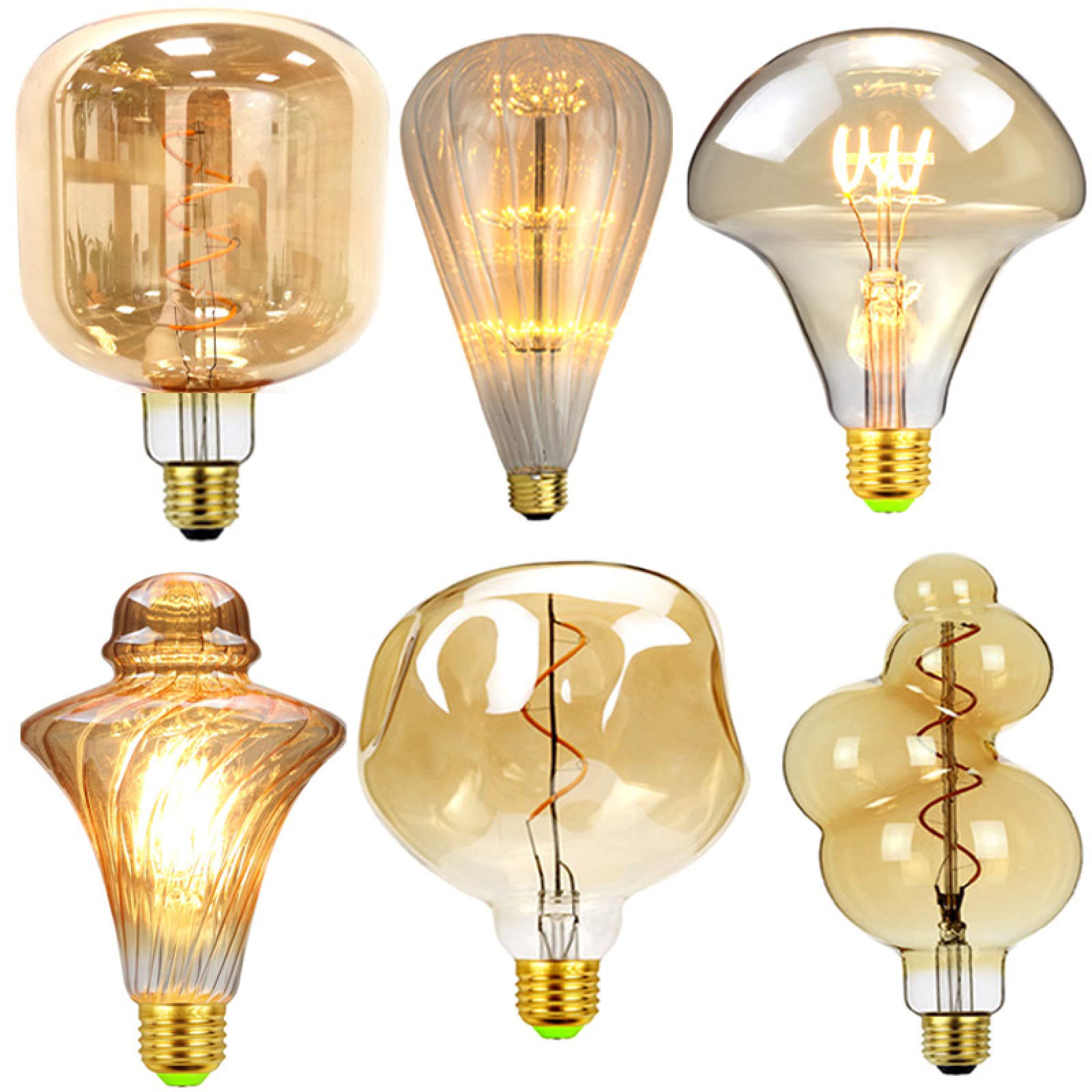 LEEVUS Vintage Edison Lampadina 1 Pz Retro Edison Lampadina E27 220 V 4 W Retro Dorato Spirale Filamento Led Lampada A Risparmio Energetico Led Illuminazione 02