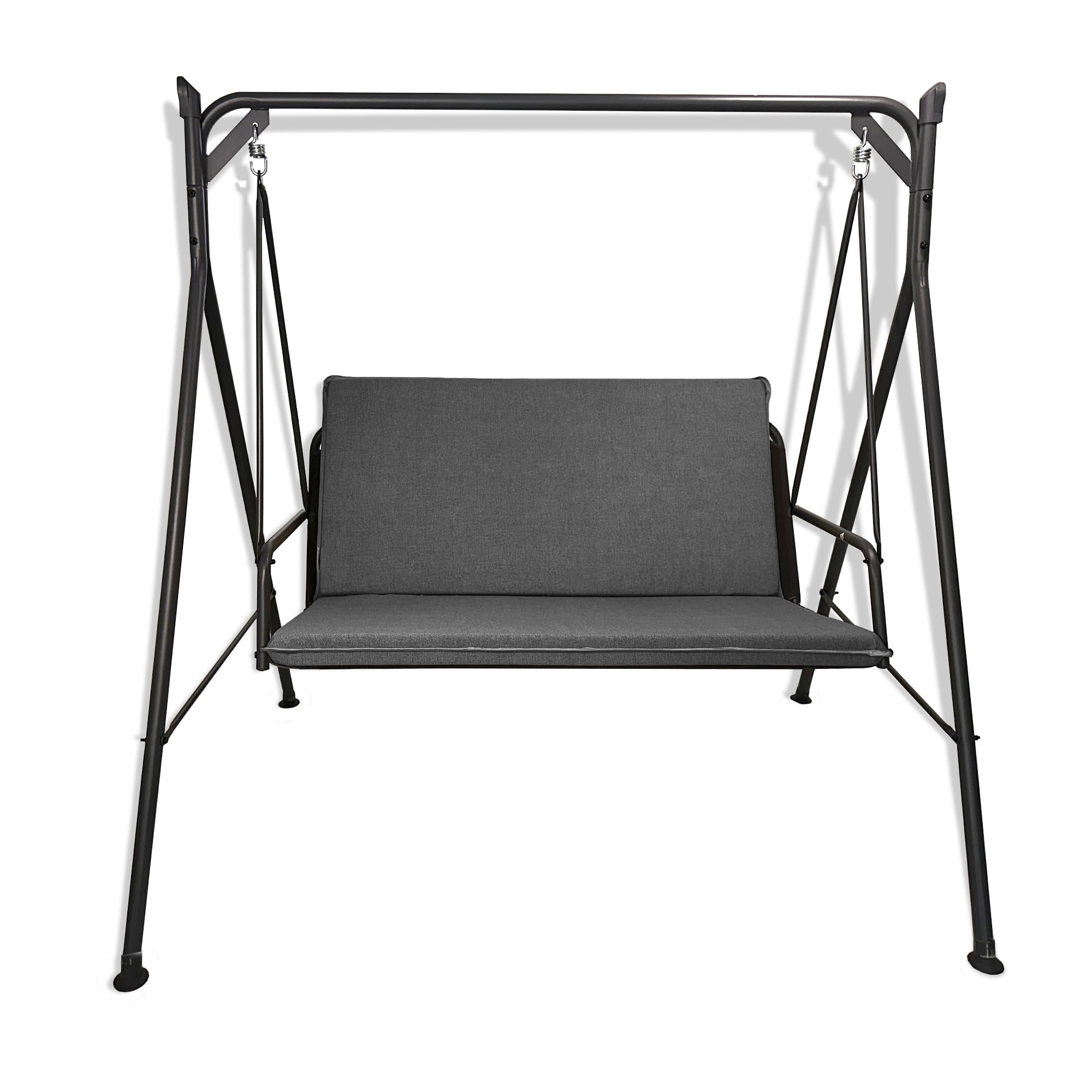 Il Tuo Artigiano Design Cuscino tinta unita per dondolo da giardino 2, 3 e 4 posti spessore 6 cm (3 posti - 135x55 cm, Grigio)