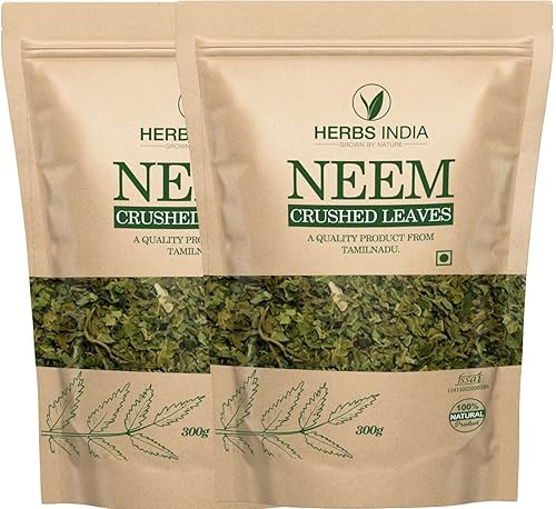 Hojas de neem trituradas (no en polvo), bueno para hacer té fresco de hojas de neem 21.16 oz (21.2 onzas), suplementos herbales - HerbsIndia