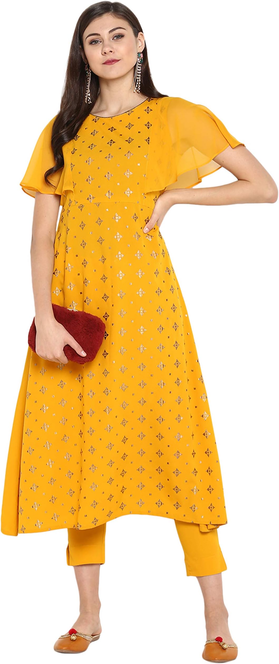 JanasyaIndian Women's Tunic Tops Crepe Kurti Set for Women