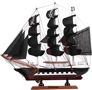 IMIKEYA 1Pc Wooden Pirate Ship Model Sailboat Vessel Model Sailing Ship Boat Home Decor