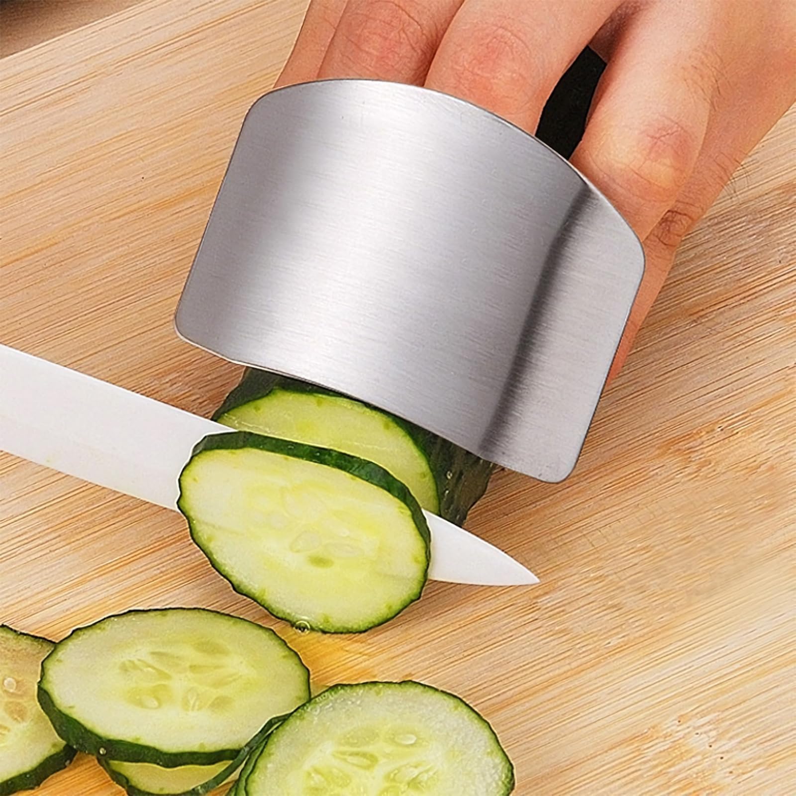Protector de dedos para cortar alimentos de acero inoxidable