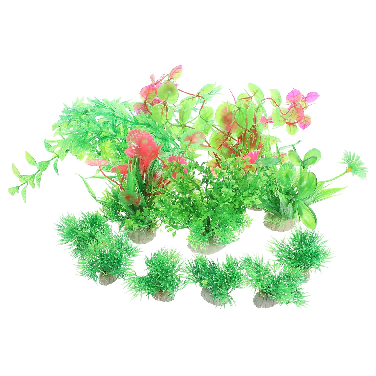 FAVOMOTO 12pcs Artificial Aquarium Plants Fake Fish Tank Decorations Plastic Aquarium Plant Decors for Fish Tanks and Aquatic
