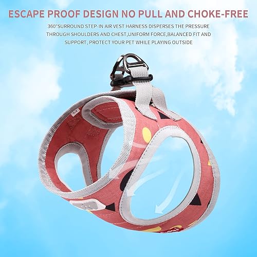 Miniatura 3 de Arnés para perro, chaleco para perro con doble hebilla D, transpirable, para cuatro estaciones, universal, adecuado para perros y gatos pequeños y