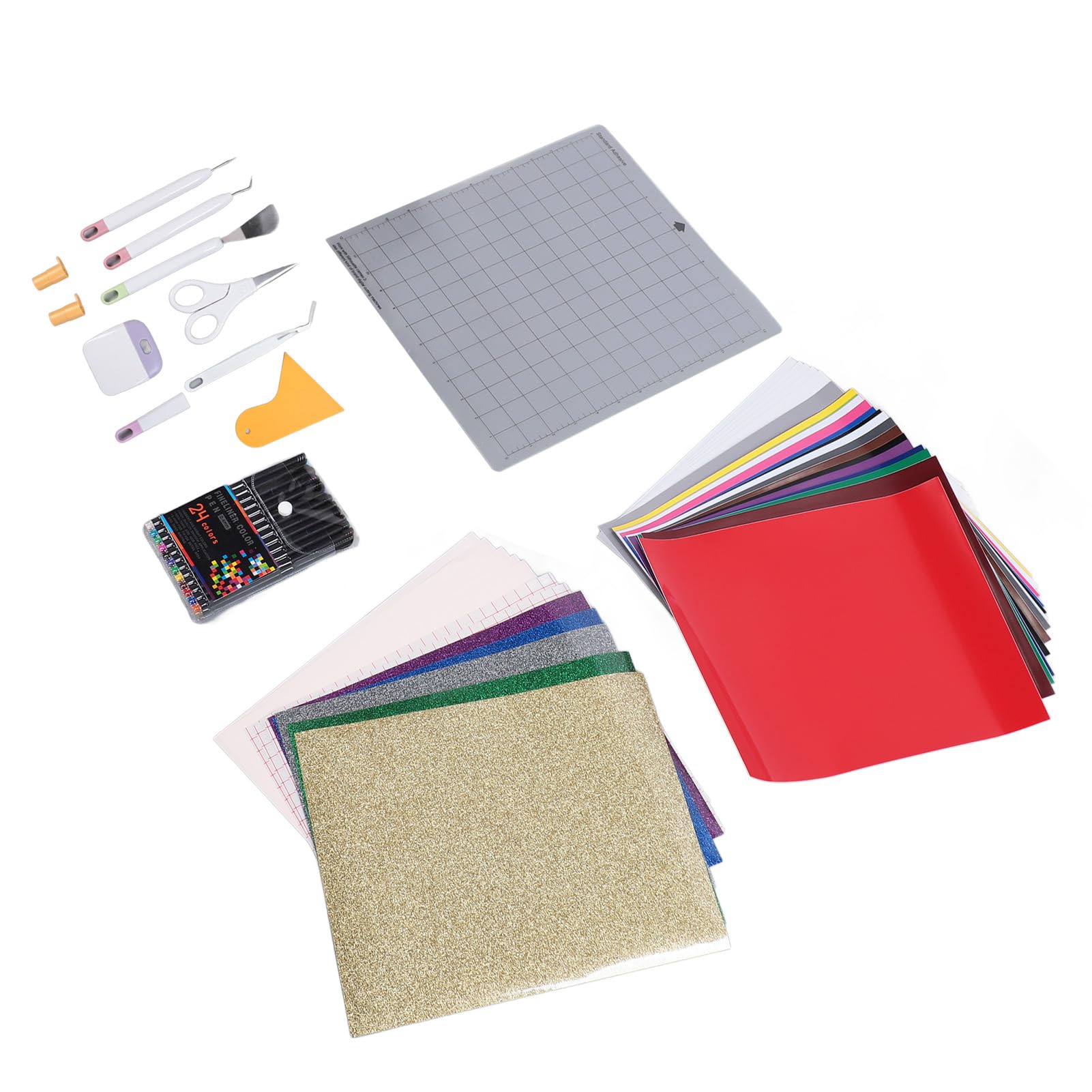 Ensemble Complet de 72 Accessoires pour Maker 3 Explore Air 2 avec Feuilles d'éthylène, Ruban de Transfert, Conception de Grille et Kit d'outils de Bricolage pour Projets 'artisanat,