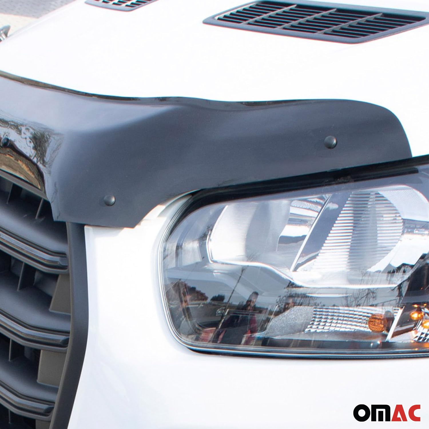 OMAC Capó Deflektor Insekten Steinschlagschutz Compatible con Ford Transit 2020-26 Dunkel
