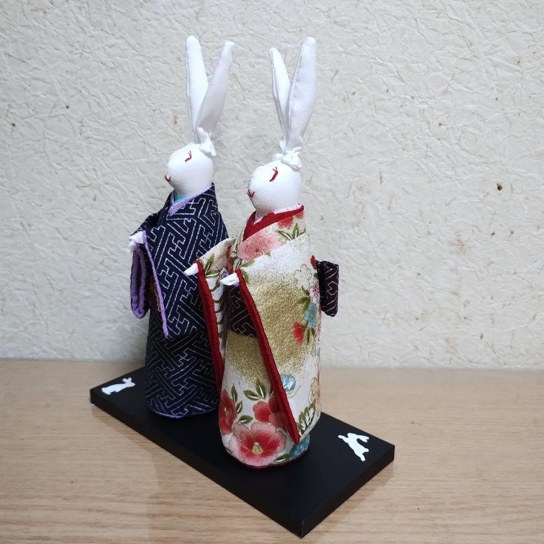 ちりめんウサギのひな人形 ちりめんウサギのひな人形 ちりめんで作る