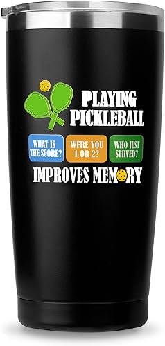 Regalos de pickleball para mujeres y hombres, regalo para amantes del pickleball de 20 onzas, vaso de acero inoxidable aislado al vacío para