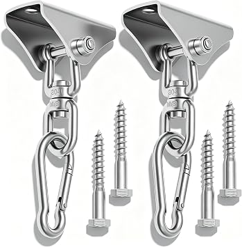 Heavy Duty Swing Hangers for Wooden Sets, 2000LB Capacity Hammock Hanger, 360 Swivel Stainless Steel Swing Hammock Hanging Kit Hardware for Ceiling,PorchSwing,Hammock,Punching Bag