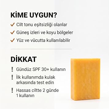 Kojik Asit Sabunu,Koyu Leke, Ölü Hücre, Kolajen, Sivilce, Güneş Lekesi, Zerdeçal, Retinol, C Vitamini, E Vitamini, Kadınlar ve Erkekler için Yüz Temizleyici. 2'Li Paket