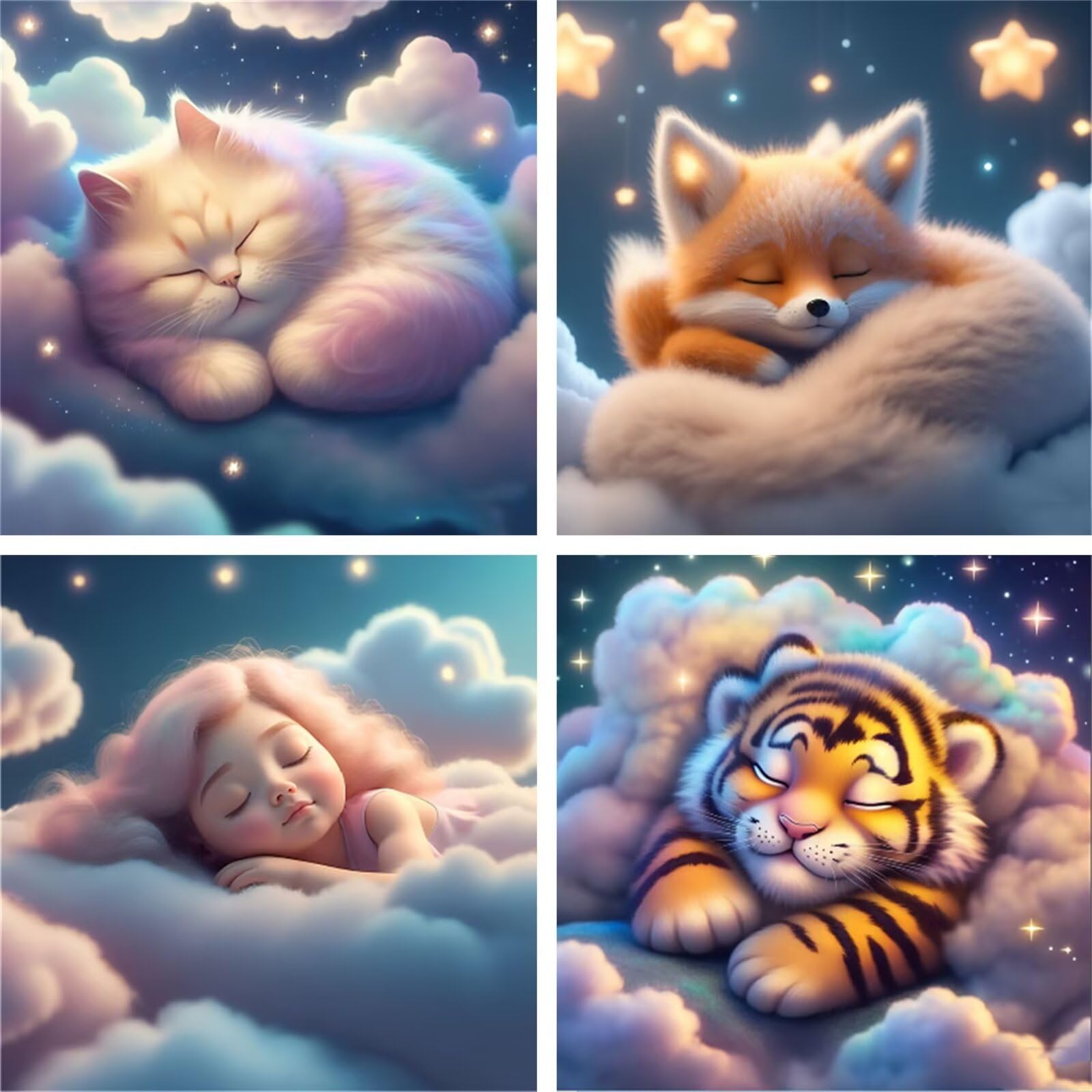 Kit Diamond Painting 5D Motif Tigre - Lot De 4 Toiles 30x40 Cm, Marque KEESIN, Neuf