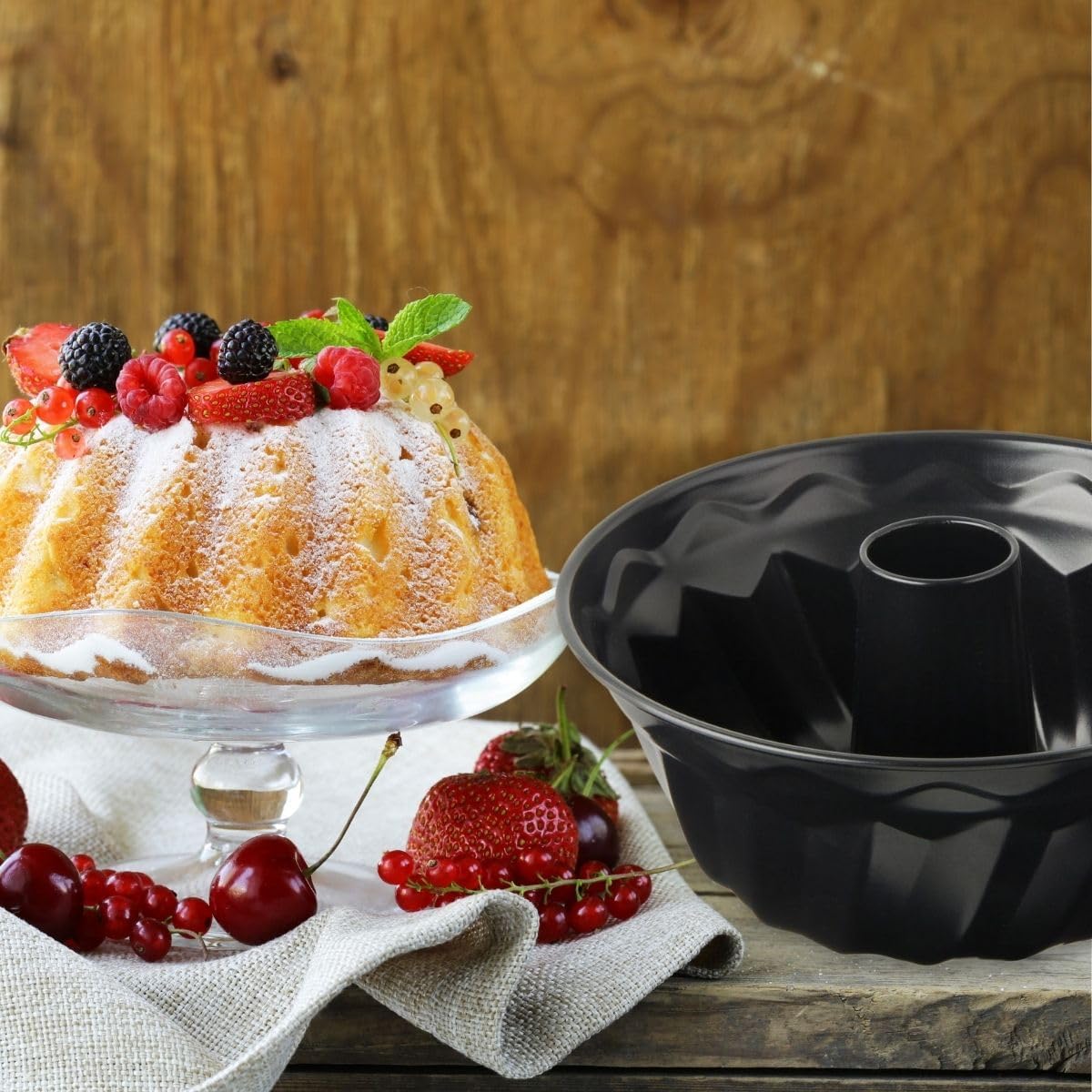 Dr. Oetker Tradition 22 cm Non-Stick Bakeware Guglehupf Mould, Black