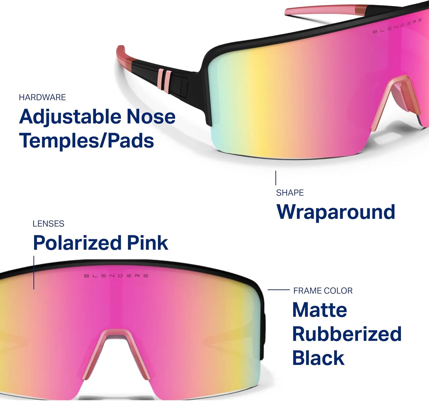 Blenders Eyewear Eclipse – Polarized Sunglasses – Wrap-Around Lens – 100% UV Protection – For Men & Women