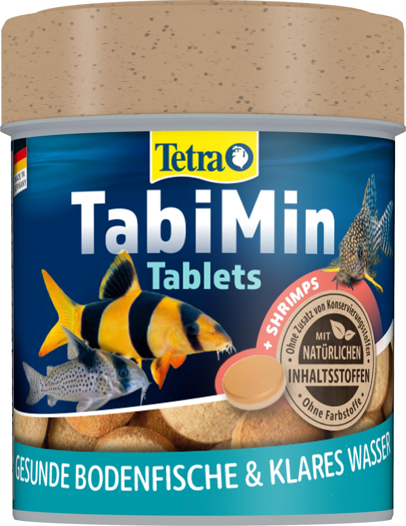 Tetra Tablets TabiMin – Alimento en comprimidos para todos los peces de fondo, como siluros, lochas o barbos que buscan alimento en el sustrato, bote con 120 comprimidos