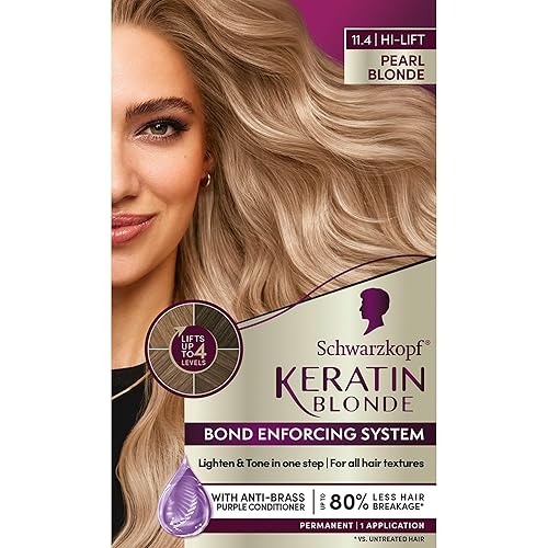 Schwarzkopf Keratin Blonde Hair Dye, 11.4 High Lift Pearl Blonde,