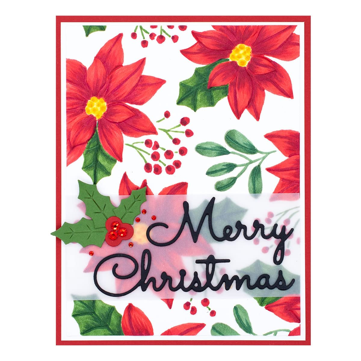 SPELLBINDERS Scenic Poinsettias, ONE, 5.50 x 8.50 inches - Image 3