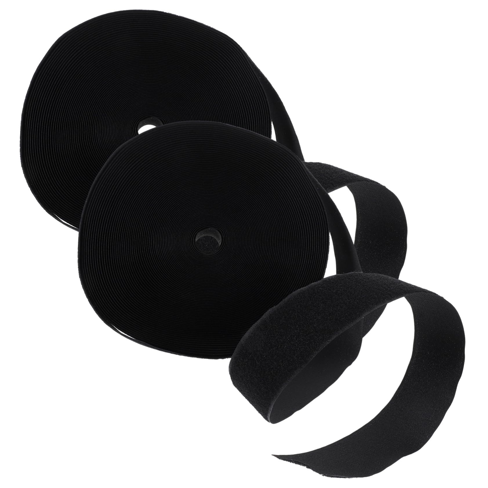 Operitacx Cinta de Gancho y Bucle Negra de Nylon para Coser Ropa y Bolsas, 2 Rollos de 25 Metros Tejido Mixto y Costura para Manualidades