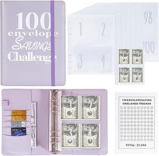 NICOOTH 100 Envelopes Money Saving Binder