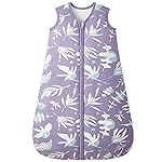 Unnivoll Baby Sleep Sack 18-24 Months TOG 2.5 Winter Baby Wearable Blanket, 100% Cotton Toddler Sleeping Sack with 2-Way Zipper Warm Soft Purple Leaf