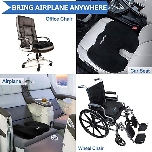 Miniatura 6 de SnugPad cojín de asiento ortopédico de coxis de espuma viscoelástica para dolor de espalda, ciática y coxis, reduce el dolor de ciática y coxis,