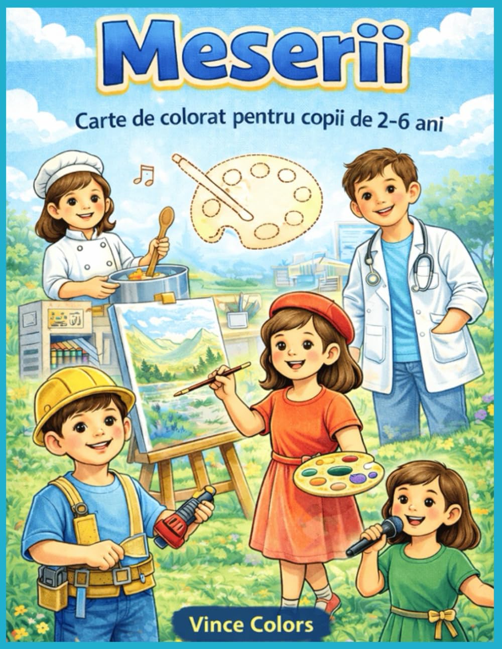 MESERII - Carte de Colorat pentru Copii de 2-6 ani