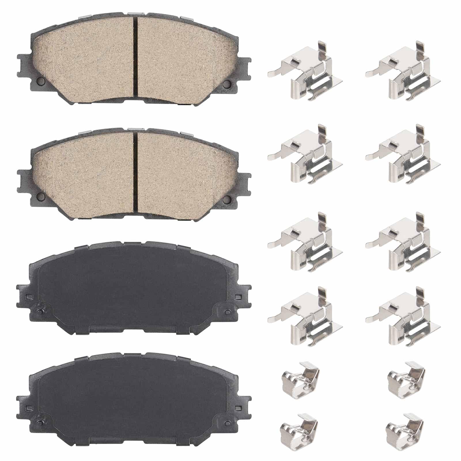 Photo 1 of ILONPA Front Ceramic Disc Brake Pads Set for Toyota Corolla 2009-2019, RAV4 2006-2018, Matrix 2009-2014, Prius V 2012-2017, for Scion xB xD 08-14, for Lexus HS250h 10-12 4PCS(With Hardware)