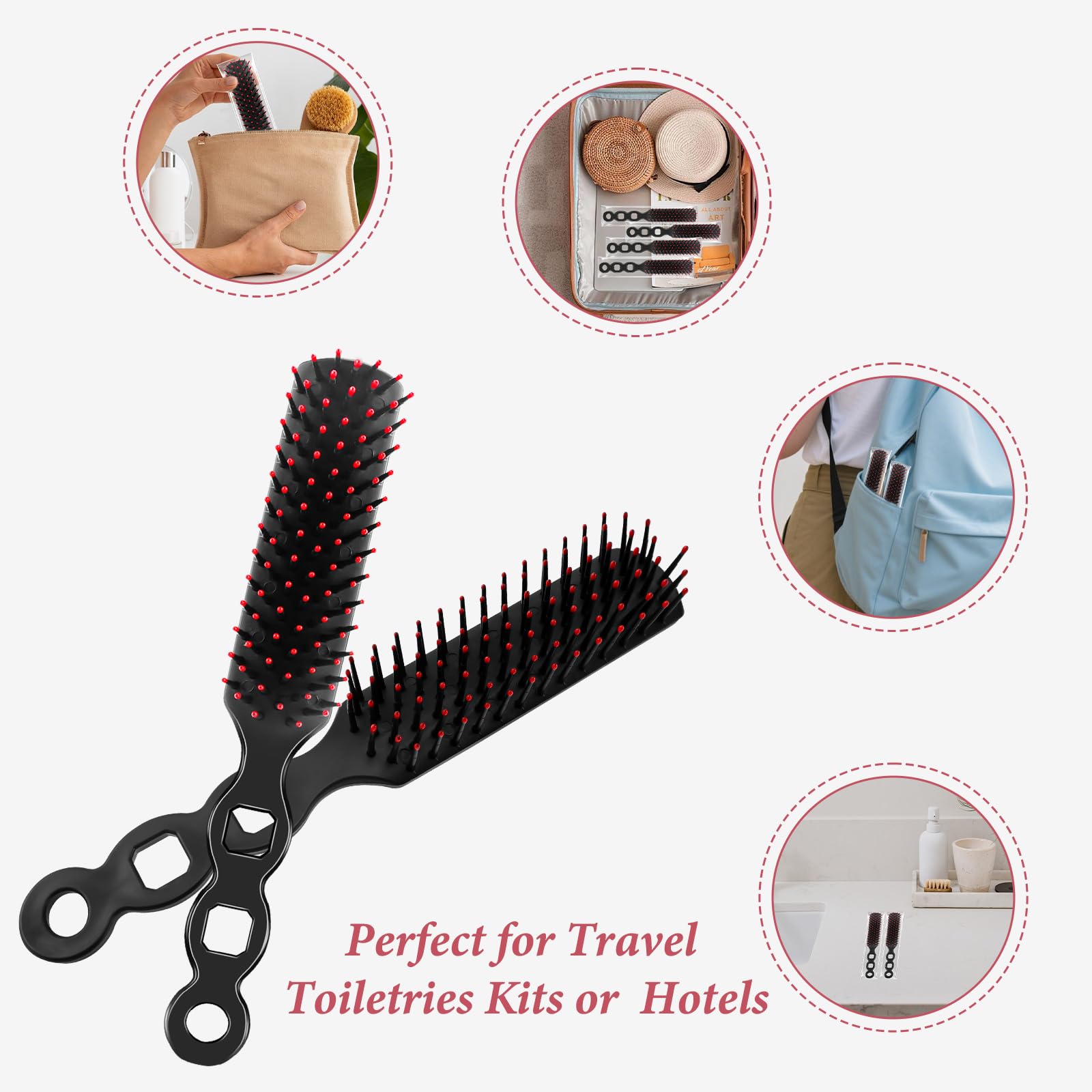 Cepillo para el cabello, 120 unidades, peines de regalo a granel, cepillos de pelo de viaje para mujeres y niñas, peine envuelto individualmente para cabello rizado, suministros de paquete de