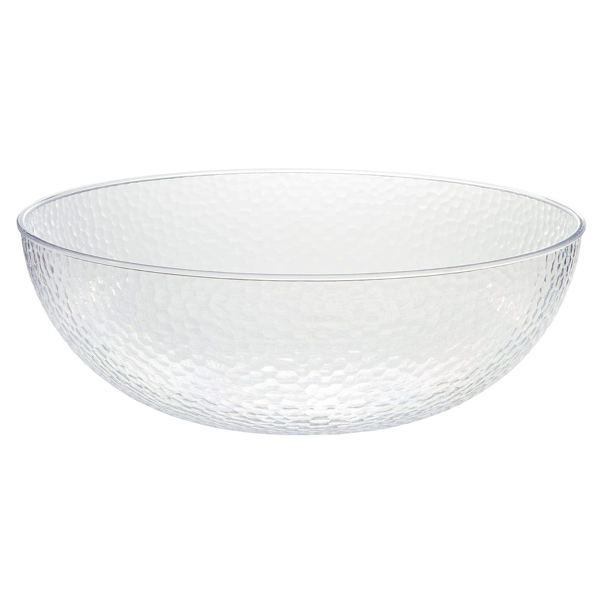 Clear Plastic Hammered Bowl (15") 1 Pc. - Stunning & Disposable Crystalware, Perfect for Weddings, Parties, Events, Entertaining, & More