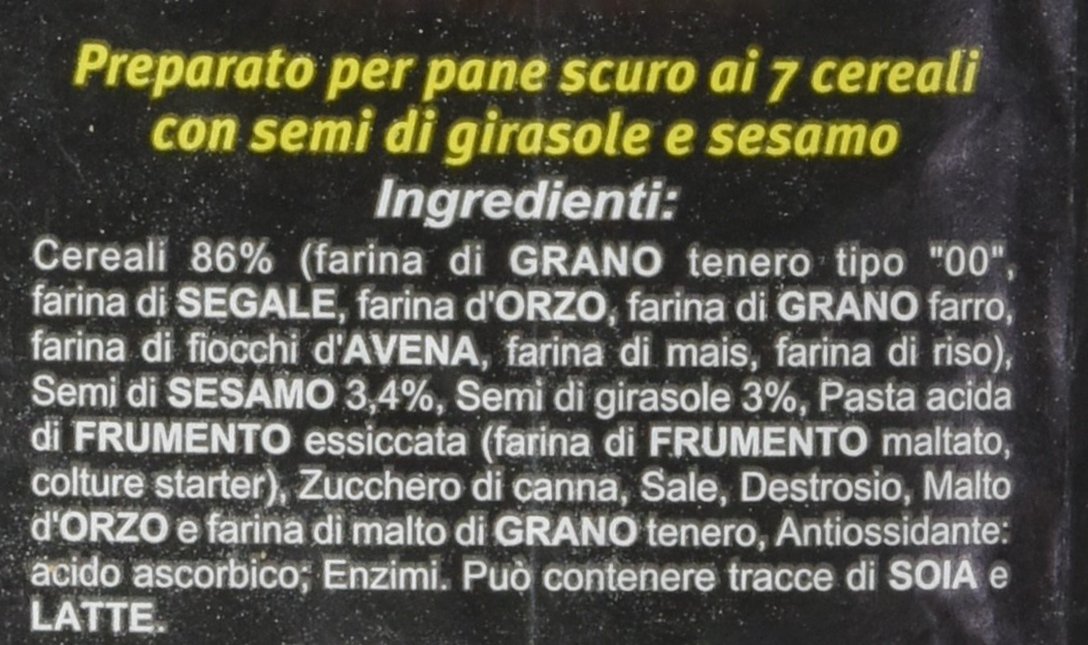 Molino Spadoni Farina, Pane Nero - 5 pezzi da 1 kg [5 kg]