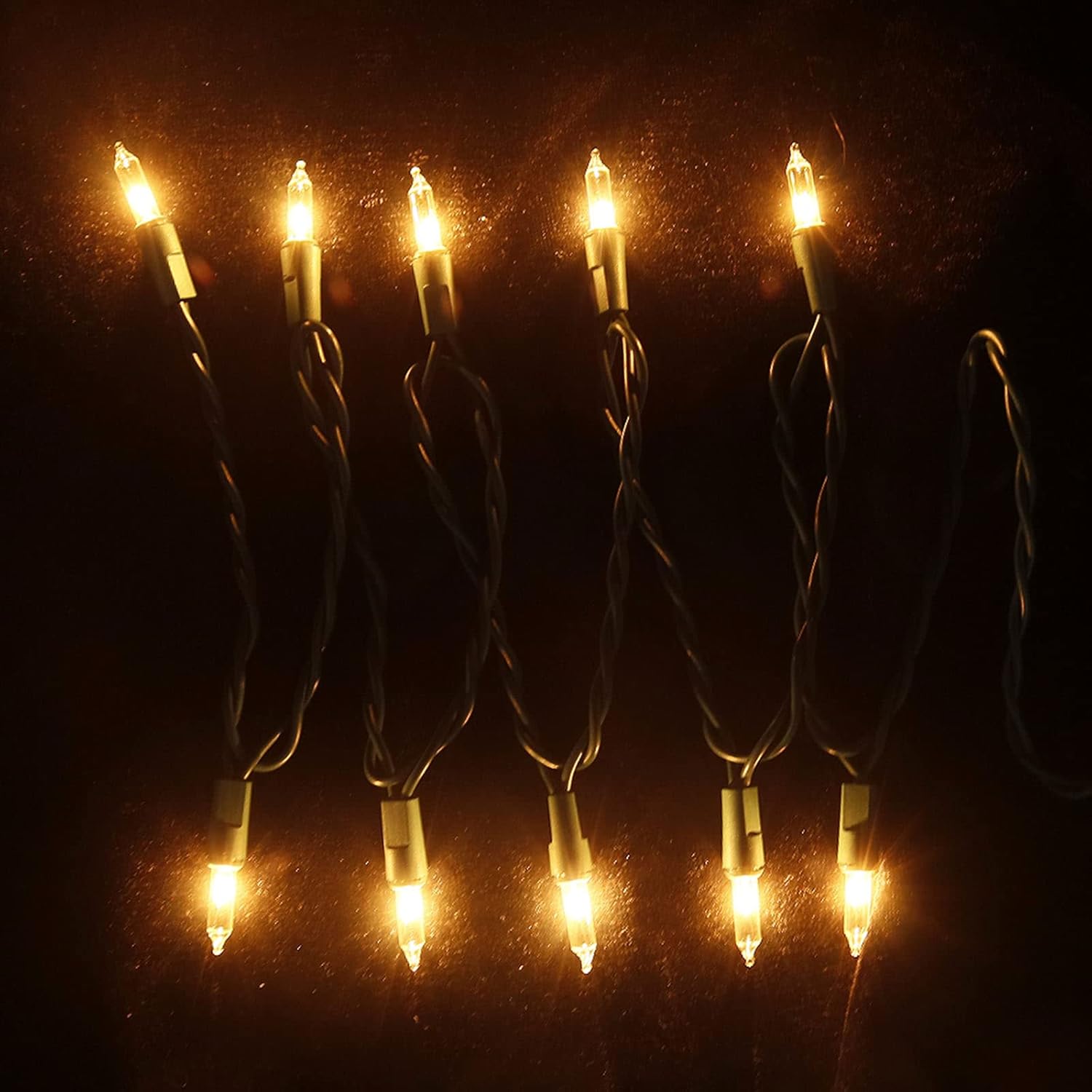 MULTI-SPARKING Christmas Lights 5Ft 10 Counts Classic Clear Incandescent Mini String Lights Green Wire Warm White for Indoor and Outdoor Christmas Decorations, Non-Connectable - Image 3