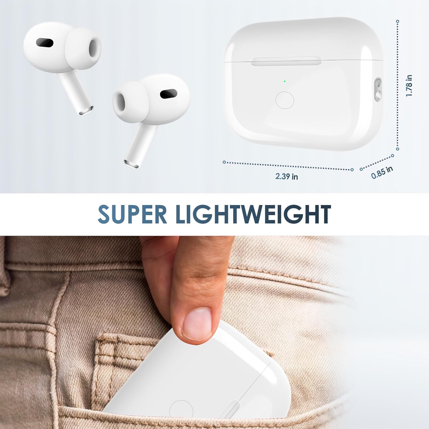 Replacement Airpod Pro Wireless Charging Case,Charging Case Compatible for Air Pod Pro 1st 2nd Generation,Airpods Pro 2 ChargingCase Replacement,Bluetooth Pairing,No Earbuds