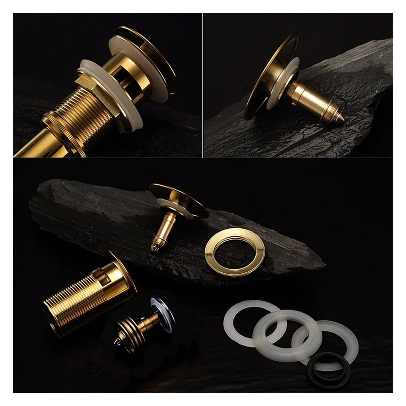 Pop up Lavabo Bagno Lavandino in Ottone Sink Pop-up Drain Brass Scolare Plug Plug Oro Sink Sink Pop-up Drein con e Senza troppopieno (Color : 6)