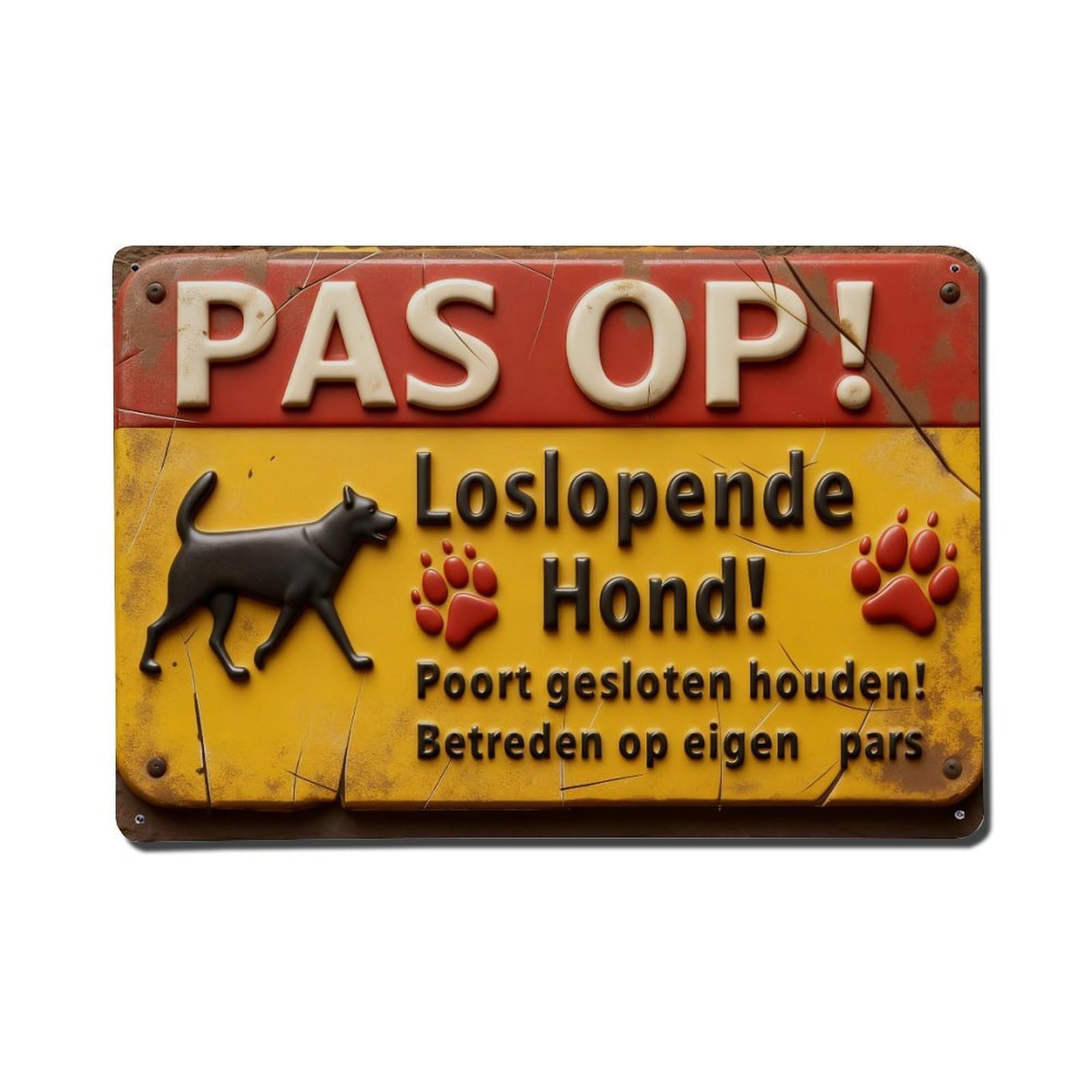 Beware of Loose Dog Keep Gate Closed Enter at Your Own Risk Metal Tin Sign Plaque